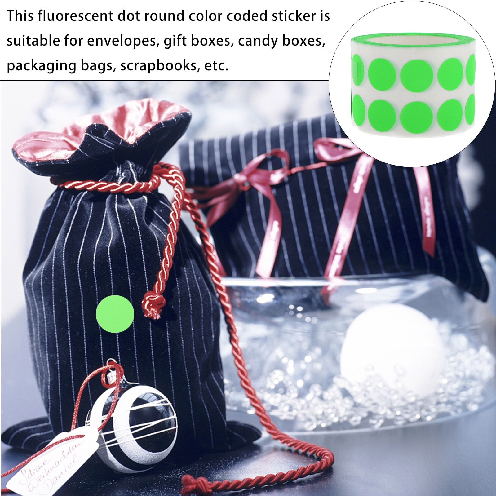 colored dot stickers 1 Roll of Fluorescent Dot Stickers Selfadhesive