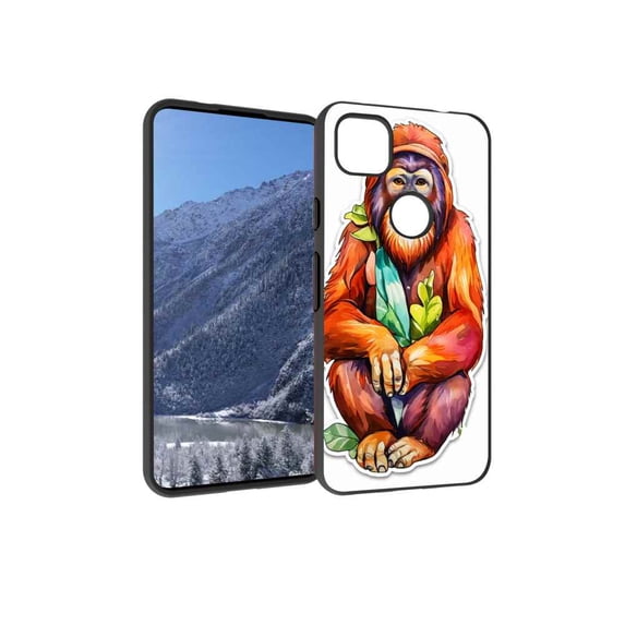 colorful-Orangutan-357 Phone Case, Designed for Google Pixel 4A 4G Case Soft Silicon for women girls boys wife gift,Shockproof Phone Cover