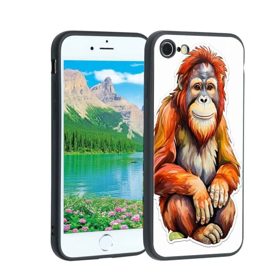 colorful-Orangutan Phone Case, Designed for iPhone SE 2022 Case Soft Silicon for women girls boys wife gift,Shockproof Phone Cover