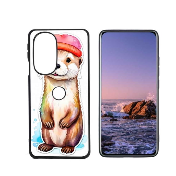 colorful-Otter-367 Phone Case, Designed for Motorola Edge Plus 2022 Case Soft Silicon for women girls boys wife gift,Shockproof Phone Cover