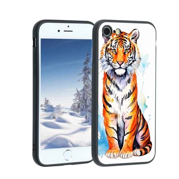 colorful-Tiger-531 Phone Case, Designed for iPhone 8 Case Soft Silicon for women girls boys wife gift,Shockproof Phone Cover