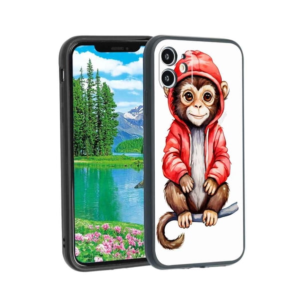 colorful-Titi-Monkey-529 Phone Case, Designed for iPhone 12 Case Soft Silicon for women girls boys wife gift,Shockproof Phone Cover