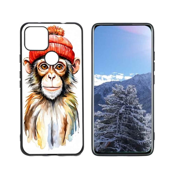 colorful-Toque-Macaque-531 Phone Case, Designed for Google Pixel 5A 5G Case Soft Silicon for women girls boys wife gift,Shockproof Phone Cover
