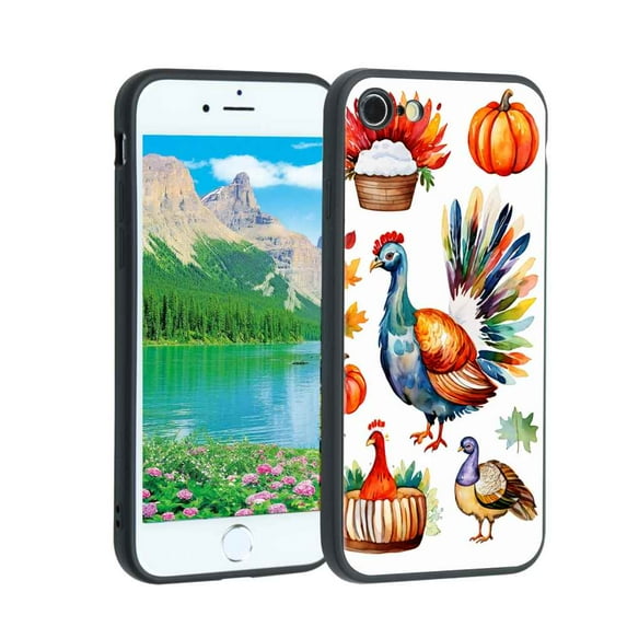 colorful-Turkey-539 Phone Case, Designed for iPhone SE 2020 Case Soft Silicon for women girls boys wife gift,Shockproof Phone Cover