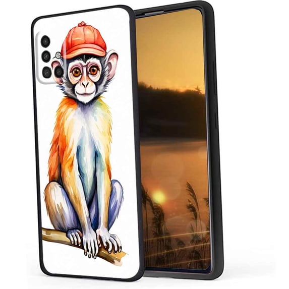 colorful-Vervet-Monkey-536 Phone Case, Designed for Samsung Galaxy A51 4G Case Soft Silicon for women girls boys wife gift,Shockproof Phone Cover