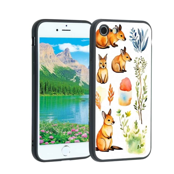 colorful-Wallaby-541 Phone Case, Designed for iPhone SE 2022 Case Soft Silicon for women girls boys wife gift,Shockproof Phone Cover