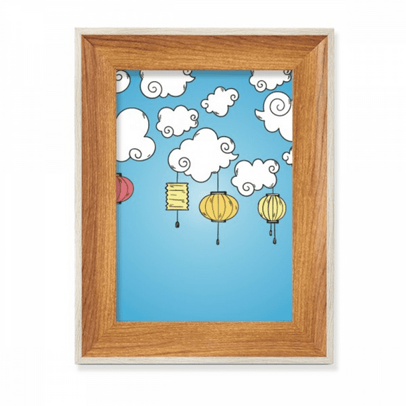 colorful cartoon cloud pattern desktop wooden photo frame display picture art painting multiple sets