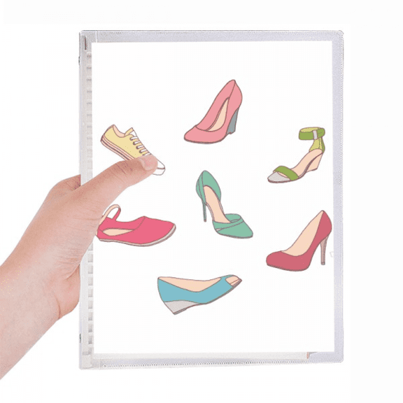 colorful cartoon high heels shoes pattern notebook loose diary refillable journal statiry