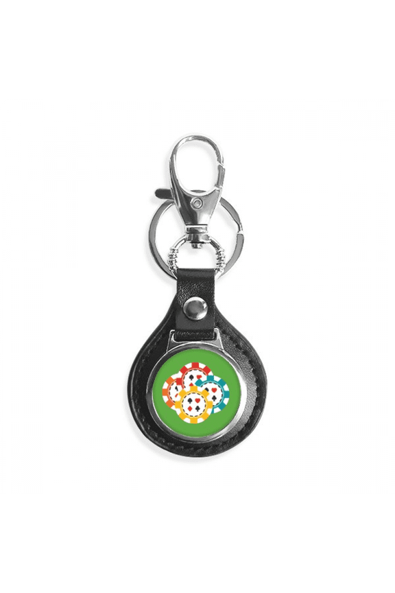 colorful casino chips illustration key link chain keyholder finder hook metal