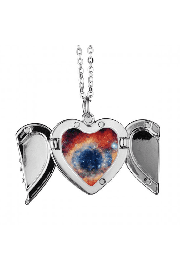 colorful eye nebula universe eye pattern angel wings necklpendant fashion