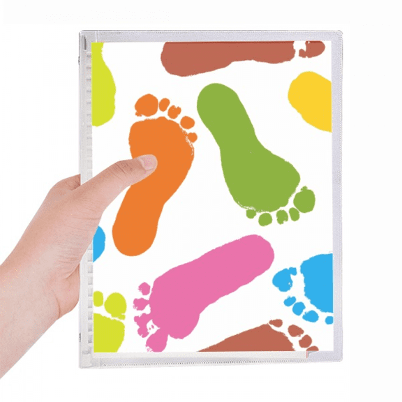 colorful footprint modern style fashion poster notebook loose diary refillable journal statiry