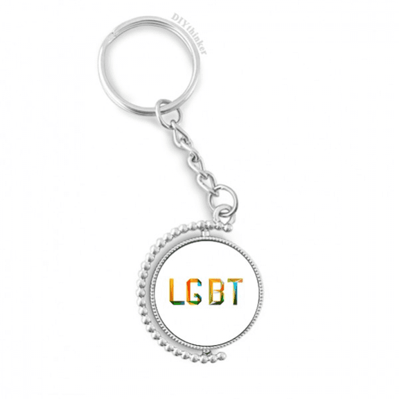 colorful lgbt rainbow rotatable keyholder disc accessories chain clip