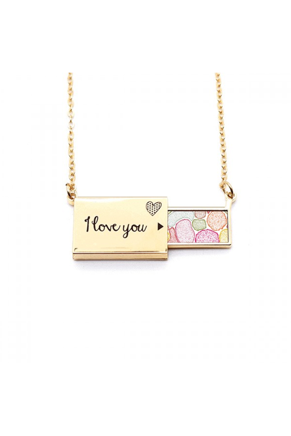 colorful microscope cells structure biological letter envelope necklace pendant jewelry