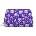 thumbnail image 1 of colorful mushroom Skull rainbow Makeup Bag, Large Capacity Travel Cosmetic Bag for Women Girls- Travel Toiletry Bag Leather Portable Waterproof Makeup Case Organizer with Handle, 1 of 4