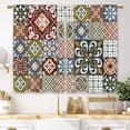 thumbnail image 1 of colorful patchwork Moroccan Floral Kitchen Curtains Flower Mandala Small Short Cafe Window Curtains India Paisley Rod Pocket Bathroom Drapes Treatment Tier Curtains 2 Panels (27.5x39 Inch), 1 of 6