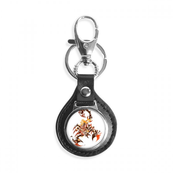 colorful scorpion animal art outline key link chain keyholder finder hook metal