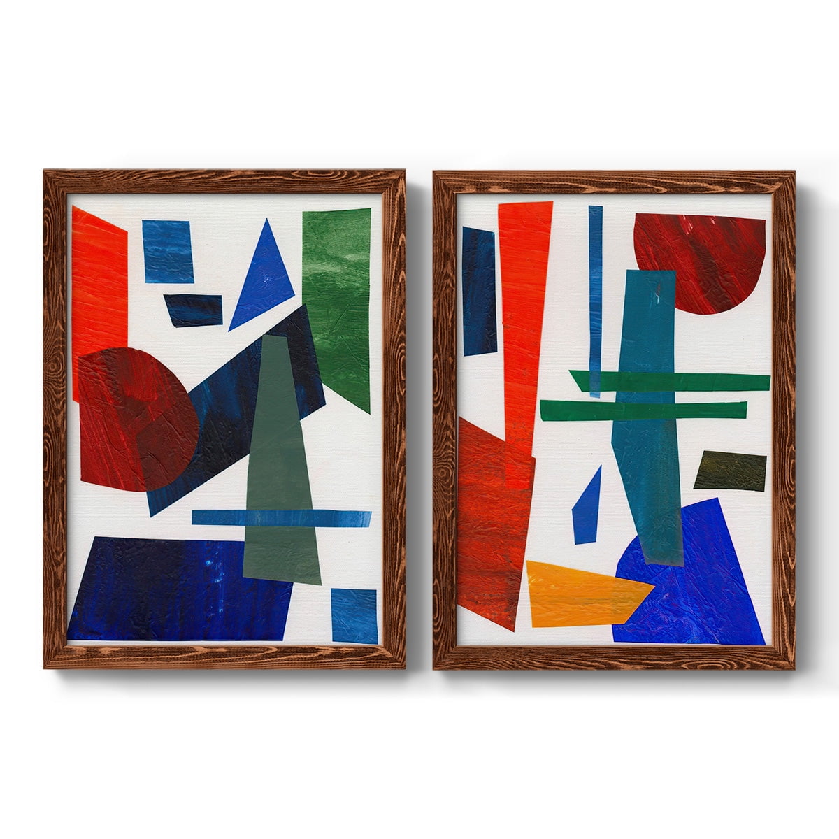 Colorful Shapes III - Premium Framed Canvas 2 Piece Set - Ready to Hang