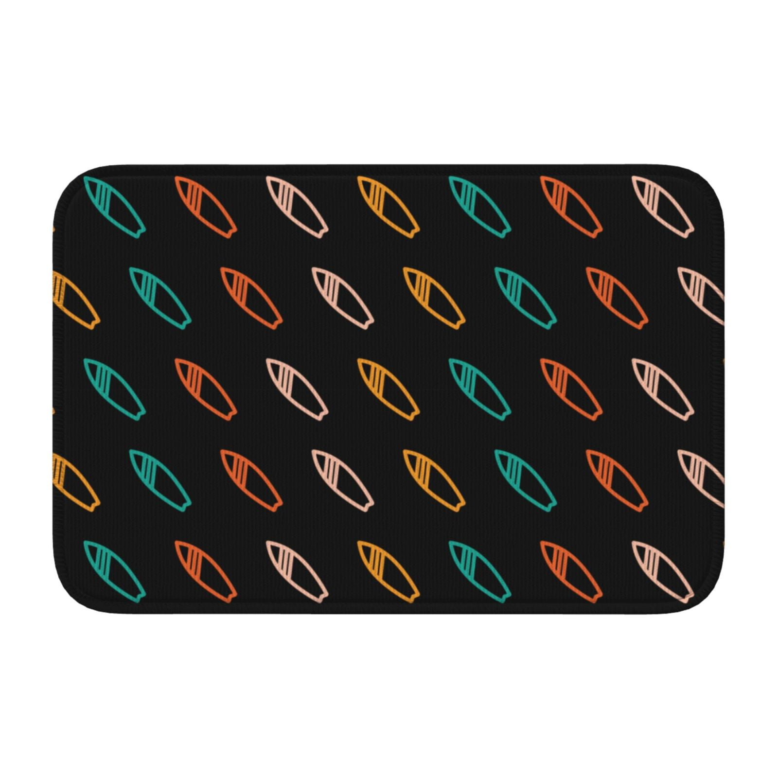 colorful surfboard Bath Mat Rug, 24x16 Inches Bathroom Bath Rugs Non