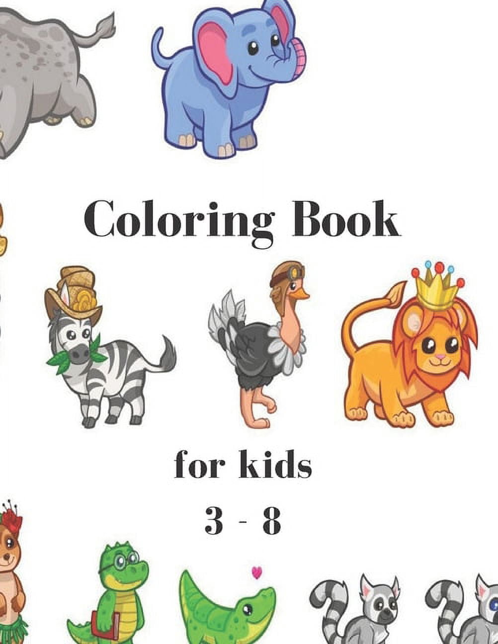 coloring book: for kids 3 - 8: 8.5 x 11 inch sized pages 50 for easy viewing and coloring in Matte cover (Paperback)