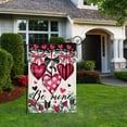 thumbnail image 1 of colorlife Valentines Day Rose Flowers Garden Flag 12 x 18 Inch Double Sided, Floral Love Hearts Welcome Yard Outdoor Flag, 1 of 4