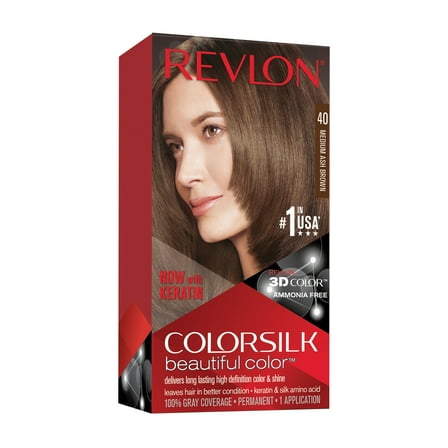 colorsilk Beautiful Color #40 Medium Ash Brown by Revlon for Unisex - 1 Application Hair Color
