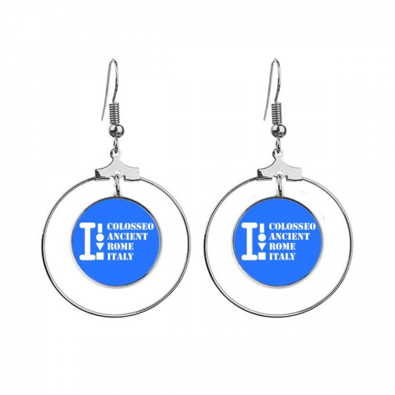colosseo ancient roman italy earrings dangle hoop jewelry drop circle