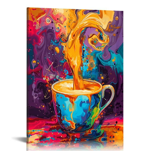 colour coffee Canvas Wall Art Background , Modern Frame Canvas Painting, Suitable for Living Room, Bedroom, Office, Bachelor Party Or Hotel Decoration Home Decoration