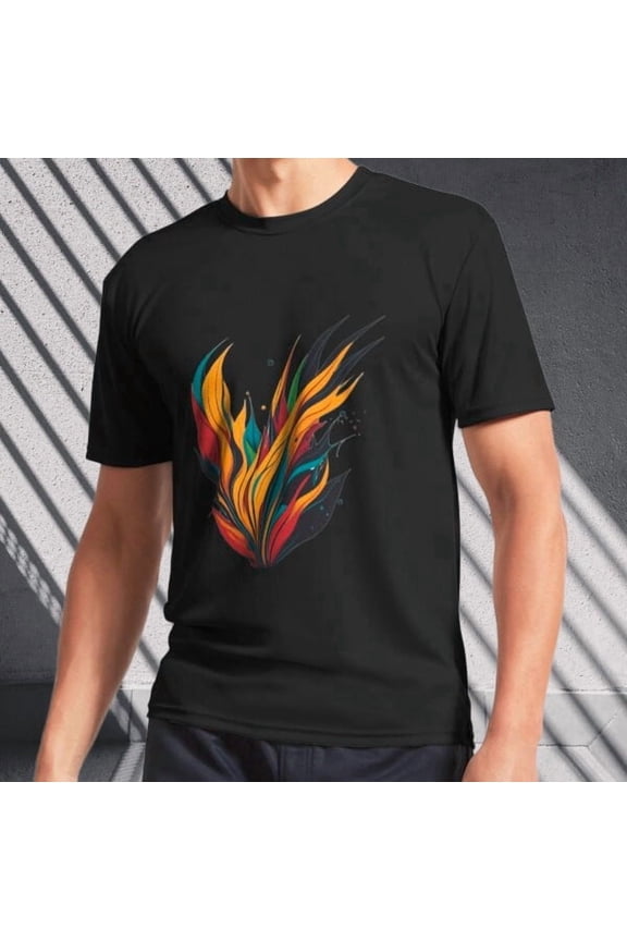 coloured fire Active T-Shirt Logo Men's T-Shirt Funny Size S to 5XL