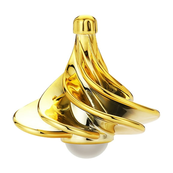 colourful Gold Wind Power Spinning Top Gyro - Desktop Decompression Toy, Aluminum Material, Stress Relief For Adults And Kids