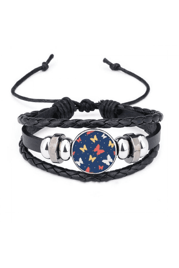 colourful in dots bracelet braided leather woven wristband