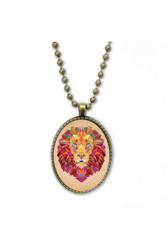 colourful lion animal box stitching necklace vintage chain bead pendant jewelry collection