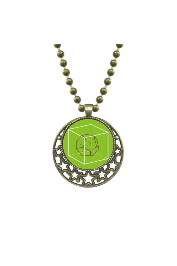 combinatorial cube mathematical geometric sppendant star necklmoon chain jewelry