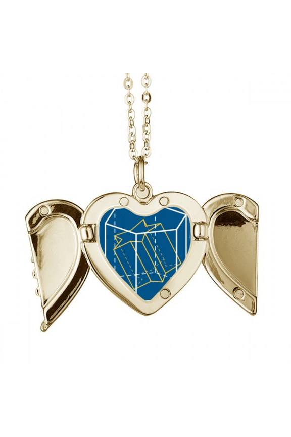 combinatorial inclination mathematical geometric spfolded wings peach heart pendant necklace