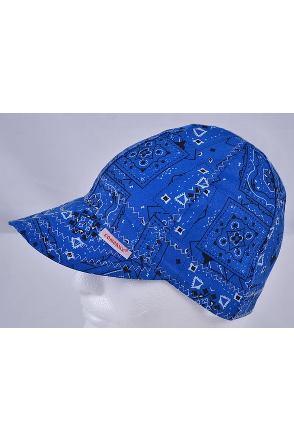 Reversible Welding Cap Blue Bandana Size 7 7/8