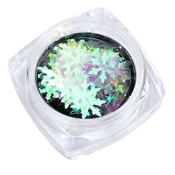 comerut 1 Box Christmas Decor 3D Glitter Snowflake Nail Art Sequins Ultra-thin Flake