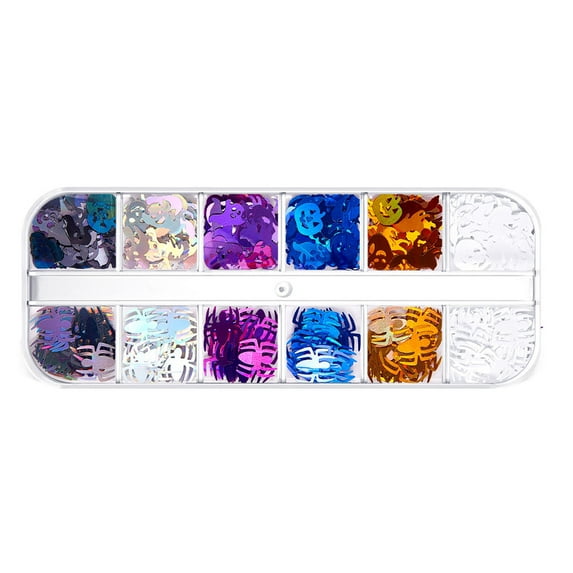 comerut 1 Box Manicure Decoration Ultra-Thin Stunning Visual Effect Vivid Color Easy to Apply DIY Manicure Sequins Halloween Glitter Flakes Nail Supplies