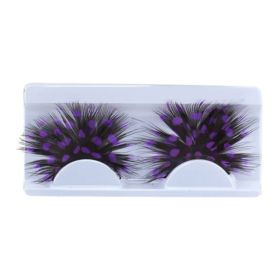 comerut 1 Pair 3D Colorful Fake Lashes Natural & Dense Blue Color Artificial Feather Eyelashes Extension Party Makeup Fake Eyelashes for Halloween Cosplay Party Performance Masquerade