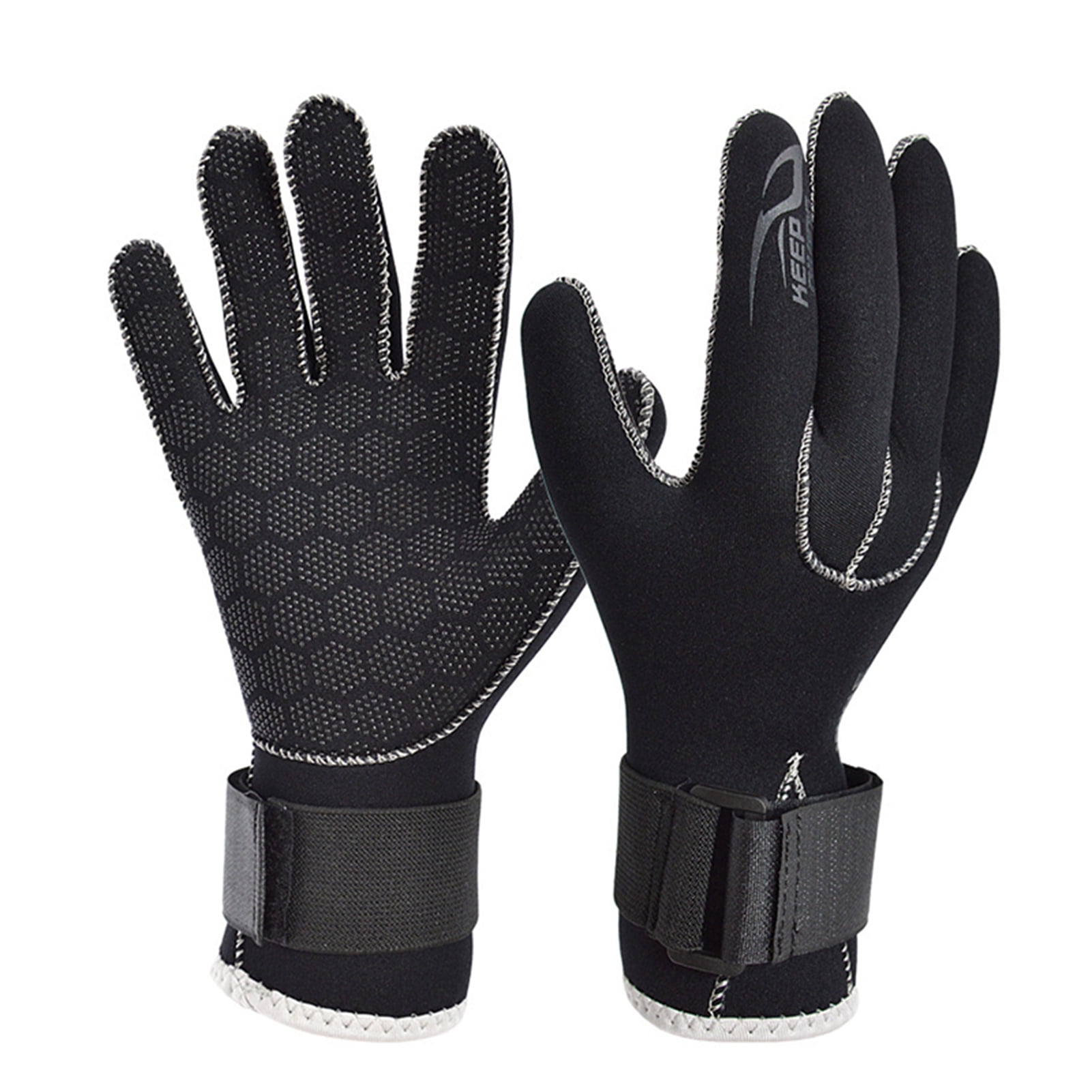 comerut 1 Pair Anti-slip Diving Gloves Widely Use Nylon Keep Warm Thick ...