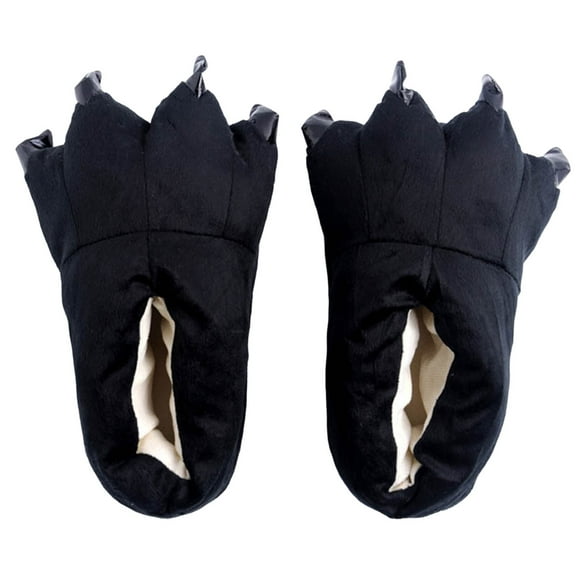 comerut 1 Pair Cotton Slippers Cute Cartoon Super Soft Comfortable Anti-slip Keep Warm Gift Women Men Animal Claw Winter Plush Slippers for Bedroom