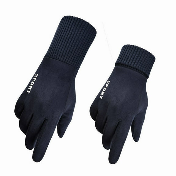 comerut 1 Pair Cycling Gloves Anti-skid Warm Keeping Touch-screen Knitted Wrist Winter Warm Mitts for Running