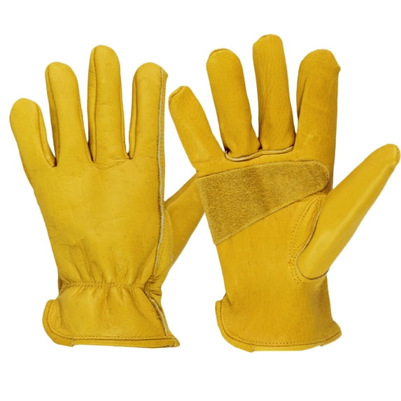 comerut 1 Pair Faux Leather Working Gloves Anti-slip Waterproof Thick Men Women Hand Protector Protection Housework Yardwork Outdoor Gardening Gloves