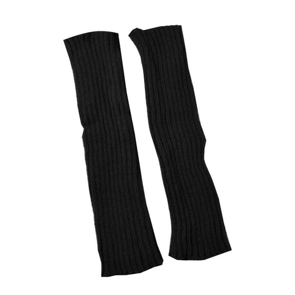 comerut 1 Pair Female Knitted Socks Stretchy Warm Keeping Acrylic Autumn/Winter Solid Color Leg Socks for Shopping