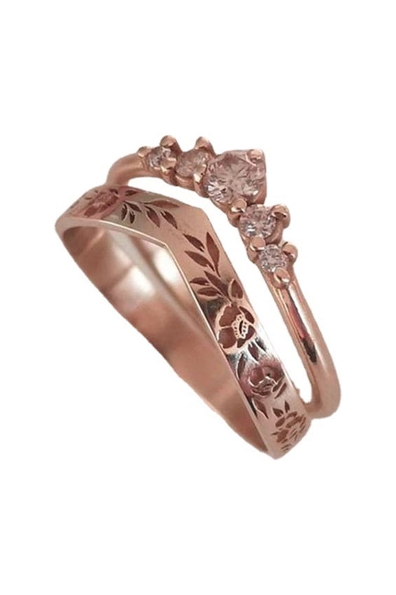 1 Pair Finger Circlet Solid Color Romantic V Shape Garland Shape Matching Women Circlet Set Wedding Gift