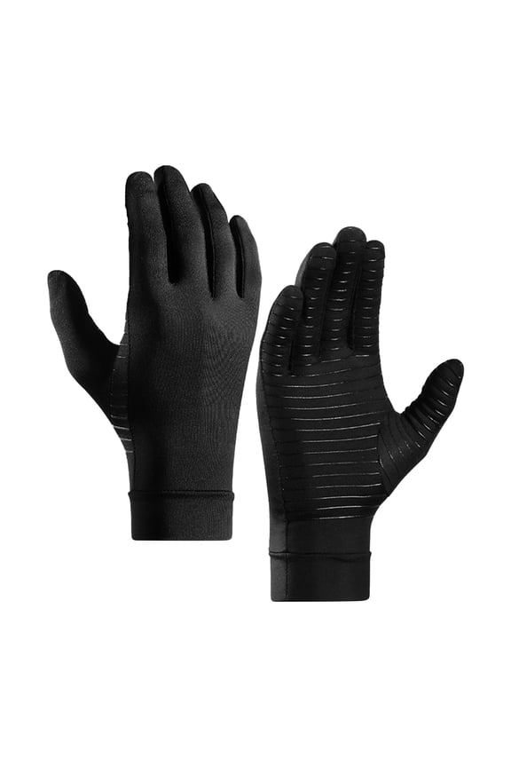 1 Pair Finger Gloves Solid Color Hand Support Men Women Non-Slip Stretchy Arthritis Gloves for Writing