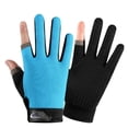 thumbnail image 1 of comerut 1 Pair Fishing Gloves Anti-Slip Breathable Two Finger Cut Rough Palm Great Friction Hands Protection Contrast Color Touch Screen Outdoor Sports Fitness Gloves Fishing Accessories, 1 of 8