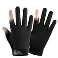 thumbnail image 1 of comerut 1 Pair Fishing Gloves Anti-Slip Breathable Two Finger Cut Rough Palm Great Friction Hands Protection Contrast Color Touch Screen Outdoor Sports Fitness Gloves Fishing Accessories, 1 of 8