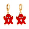 thumbnail image 1 of comerut 1 Pair Ghost Pendant Halloween Earrings Candy Color Alloy Rhinestone Women Enamel Earrings Party Jewelry, 1 of 7