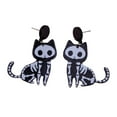 thumbnail image 1 of comerut 1 Pair Halloween Earrings Spooky Chic Bat Cat Skull Lightweight Trendy Personality Fun Comfortable Earrings, 1 of 6