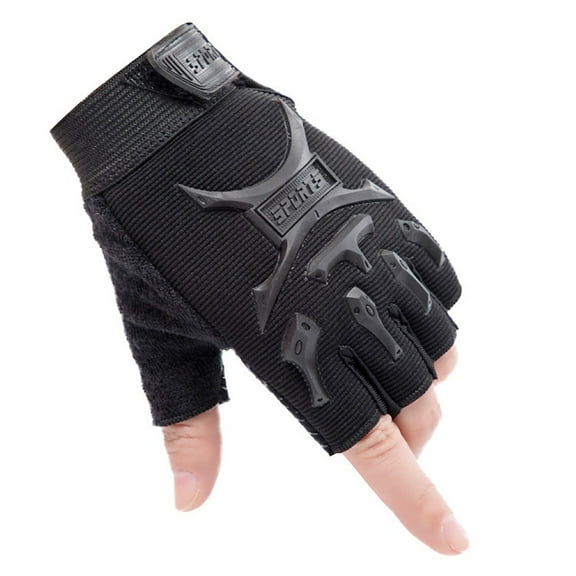 comerut 1 Pair Kids Outdoor Riding Non-slip Breathable Protective Half-finger Gloves