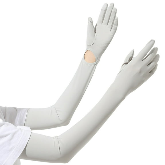 comerut 1 Pair Long Sun Glove Unisex Sunblock Driving Gloves Anti- UV Non Slip Full Finger Arm Sun Protective Outdoor Sports Arm Cover